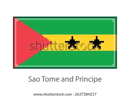 Sao Tome and Principe flag. Pixel art style
