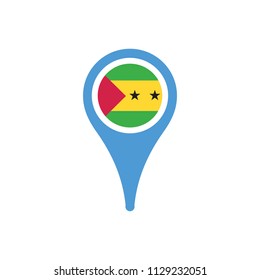 Sao Tome And Principe flag pointer 