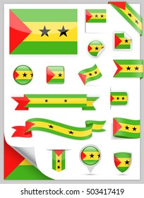Sao Tome and Principe Flag Set - Vector Collection