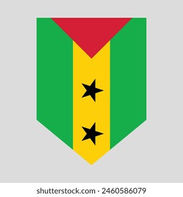 Sao Tome and Principe Flag in Shield Shape