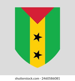 Sao Tome and Principe Flag in Shield Shape