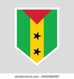 Sao Tome and Principe Flag in Shield Shape