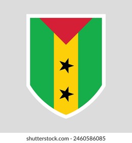 Sao Tome and Principe Flag in Shield Shape