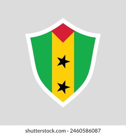 Sao Tome and Principe Flag in Shield Shape