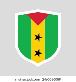 Sao Tome and Principe Flag in Shield Shape