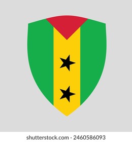 Sao Tome and Principe Flag in Shield Shape