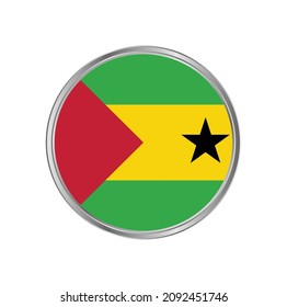 Sao Tome and Principe flag with silver frame vector design