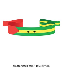 Sao Tome and Principe flag. Simple ribbon  vector Sao Tome and Principe flag