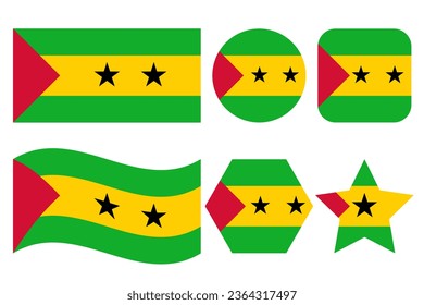 Sao Tome and Principe flag simple illustration for independence day or election