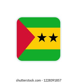 Sao Tome and Principe flag. Sao Tome and Principe square flag.