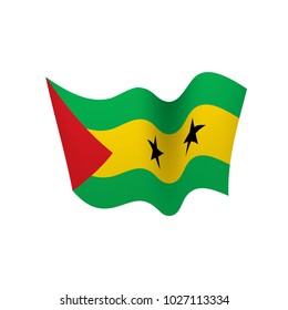 Sao Tome and Principe flag, vector illustration on a white background