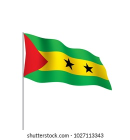 Sao Tome and Principe flag, vector illustration on a white background