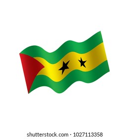 Sao Tome and Principe flag, vector illustration on a white background