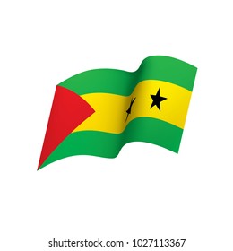 Sao Tome and Principe flag, vector illustration on a white background