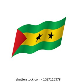 Sao Tome and Principe flag, vector illustration on a white background