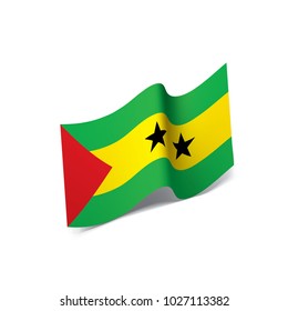 Sao Tome and Principe flag, vector illustration on a white background
