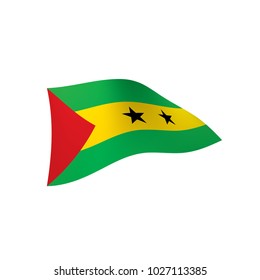 Sao Tome and Principe flag, vector illustration on a white background