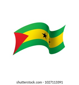 Sao Tome and Principe flag, vector illustration on a white background