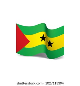 Sao Tome and Principe flag, vector illustration on a white background