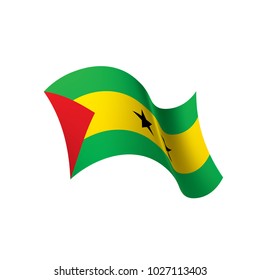 Sao Tome and Principe flag, vector illustration on a white background