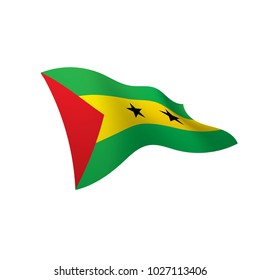 Sao Tome and Principe flag, vector illustration on a white background