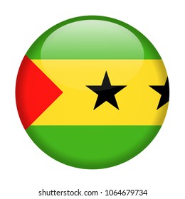 Sao Tome and Principe Flag Vector Round Icon - Illustration