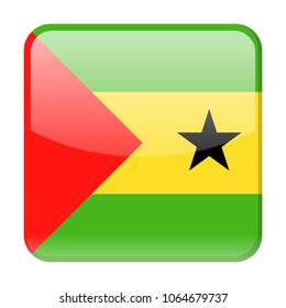Sao Tome and Principe Flag Vector Square Icon - Illustration