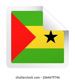 Sao Tome and Principe Flag Vector Square Corner Paper Icon - Illustration