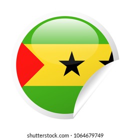 Sao Tome and Principe Flag Vector Round Corner Paper Icon - Illustration