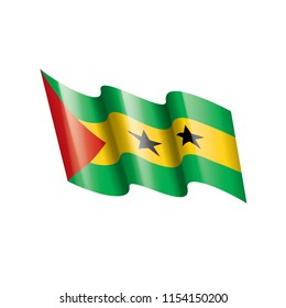 Sao Tome and Principe flag, vector illustration on a white background