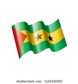 Sao Tome and Principe flag, vector illustration on a white background