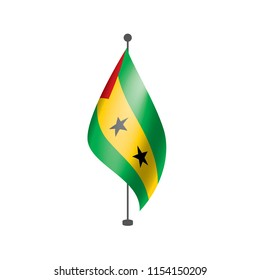 Sao Tome and Principe flag, vector illustration on a white background