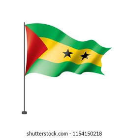Sao Tome and Principe flag, vector illustration on a white background
