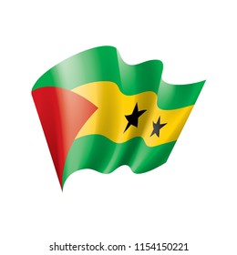 Sao Tome and Principe flag, vector illustration on a white background