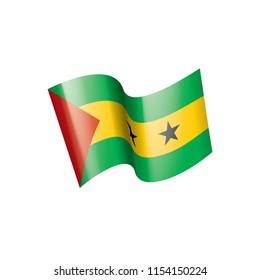 Sao Tome and Principe flag, vector illustration on a white background