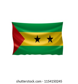 Sao Tome and Principe flag, vector illustration on a white background