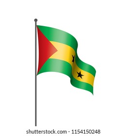 Sao Tome and Principe flag, vector illustration on a white background