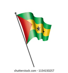 Sao Tome and Principe flag, vector illustration on a white background