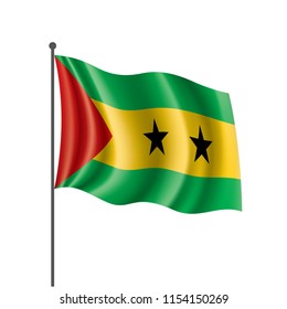 Sao Tome and Principe flag, vector illustration on a white background