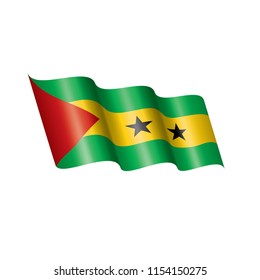 Sao Tome and Principe flag, vector illustration on a white background