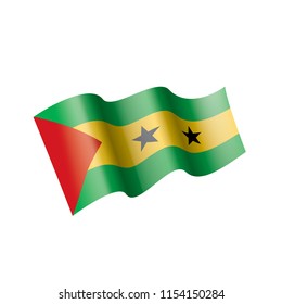 Sao Tome and Principe flag, vector illustration on a white background