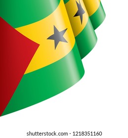 Sao Tome and Principe flag, vector illustration on a white background