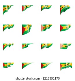 Sao Tome and Principe flag, vector illustration on a white background