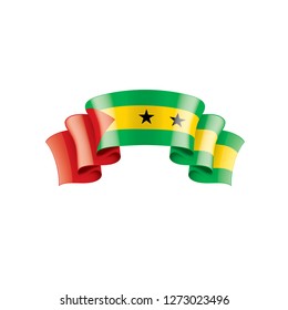 Sao Tome and Principe flag, vector illustration on a white background