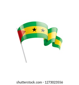 Sao Tome and Principe flag, vector illustration on a white background