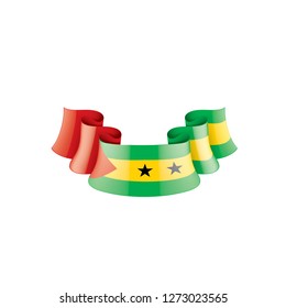 Sao Tome and Principe flag, vector illustration on a white background