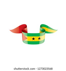 Sao Tome and Principe flag, vector illustration on a white background