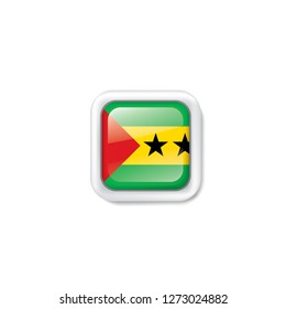 Sao Tome and Principe flag, vector illustration on a white background
