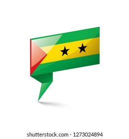 Sao Tome and Principe flag, vector illustration on a white background