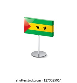 Sao Tome and Principe flag, vector illustration on a white background